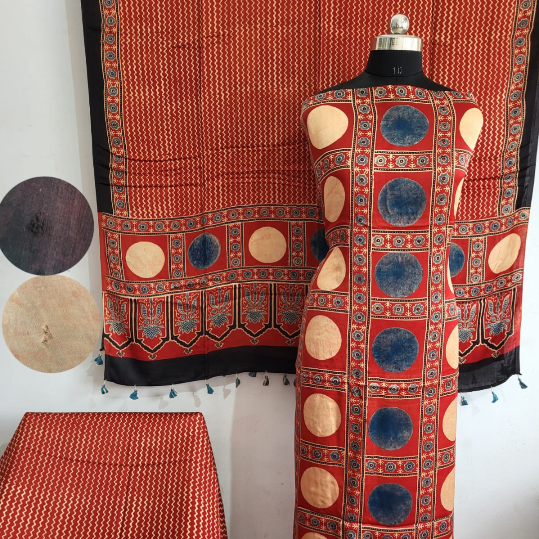 Ajrakh & Bagru Silk Suits and Fabric