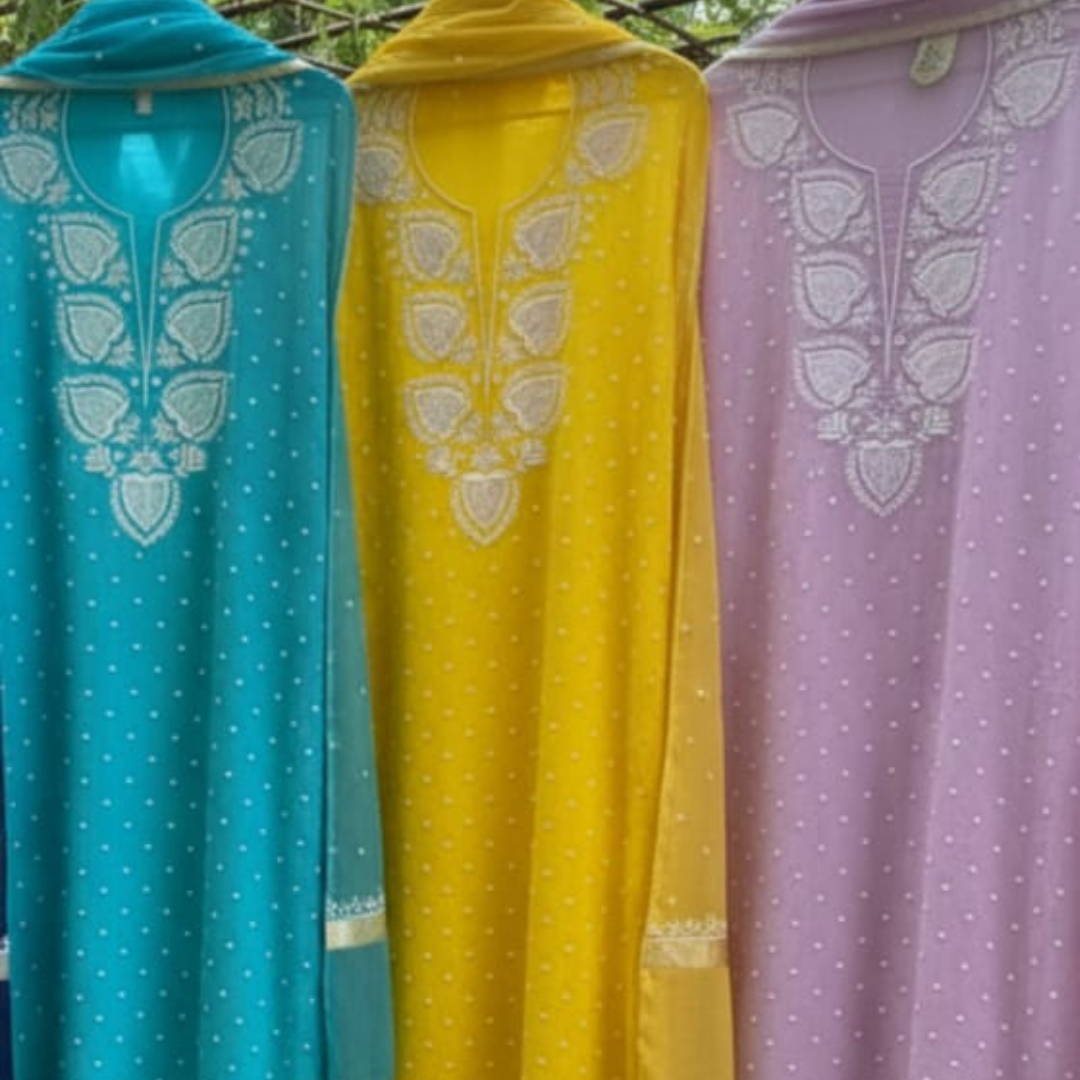Chikankari Fabric & Suits – Elegant Hand Embroidered Wear